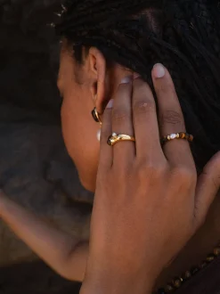 Anxiety Tiger‘s Eye Pearl Ring mit Perle