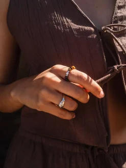 Anxiety Tiger‘s Eye Pearl Ring mit Perle