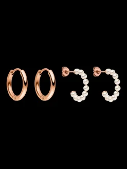 Pearl And Hoop Ohrring Set