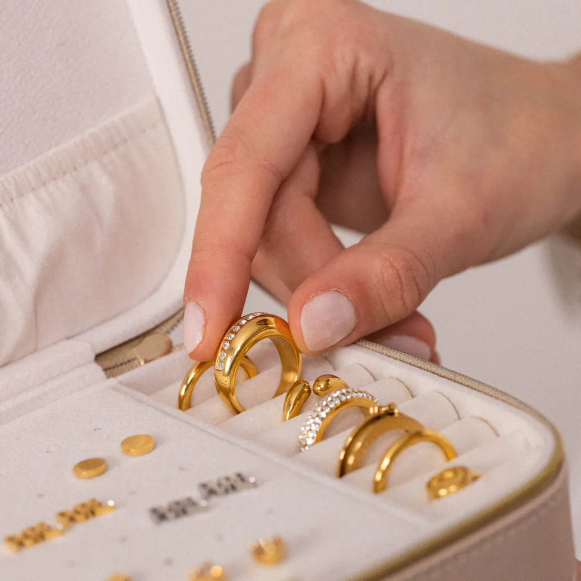 Premium Schmuck Box Beige
