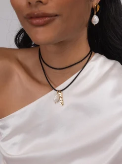 Schwarze Satin Kette