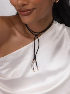 Schwarze Satin Kette
