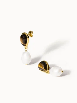 Tiger's Eye Pearl Perlenohrringe
