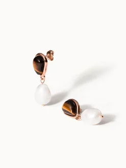 Tiger's Eye Pearl Perlenohrringe