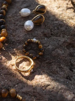 Tiger's Eye Pearl Perlenohrringe
