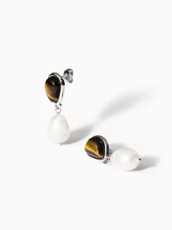 Tiger's Eye Pearl Perlenohrringe